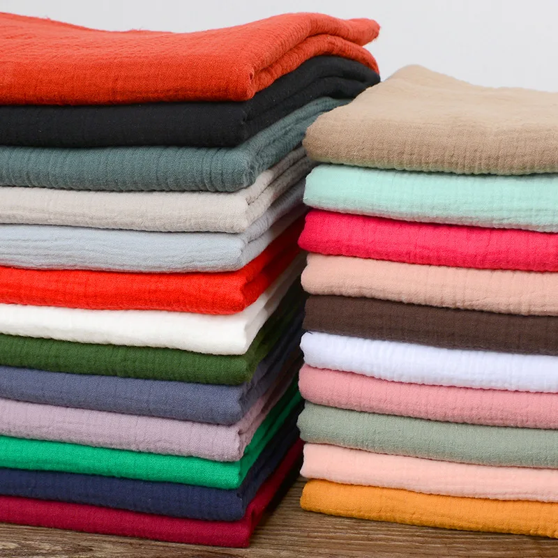 Cotton fabric Cotton poplin fabric 50x 135cm Cotton Double-Layer Gauze DIY Baby Saliva Towels Face Cloth Clothing Fabric Breathable Skin-Friendly Soft