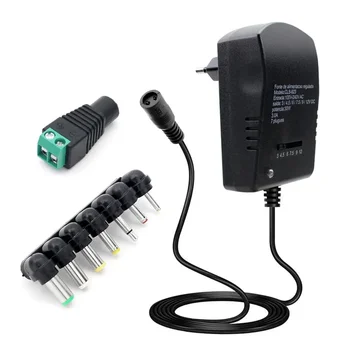 แหล่งจ่ายไฟสลับแบบปรับได้หม้อแปลงกระแสไฟฟ้า12V โวลต์220V ไปยัง DC 3V 4.5V 6V 7.5V 9V 12V 12V พร้อม DC ตัวเมีย7ปลั๊ก 1