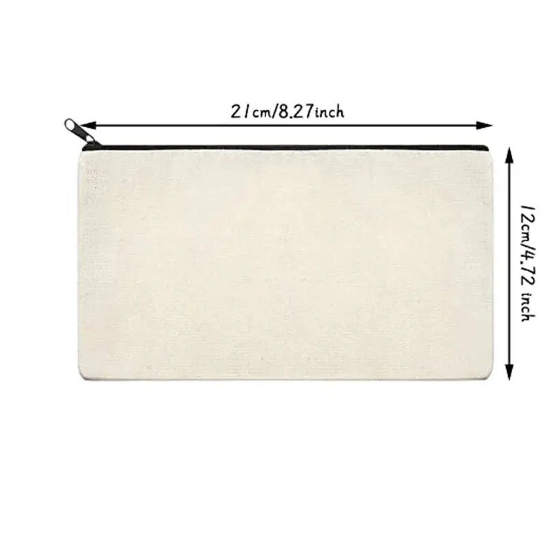 10/20/40PCS Canvas Zipper Bags Multifunctional Blank DIY Craft Pouches Pencil Bags Case Pouch For School Home Travel Supplies tote bags