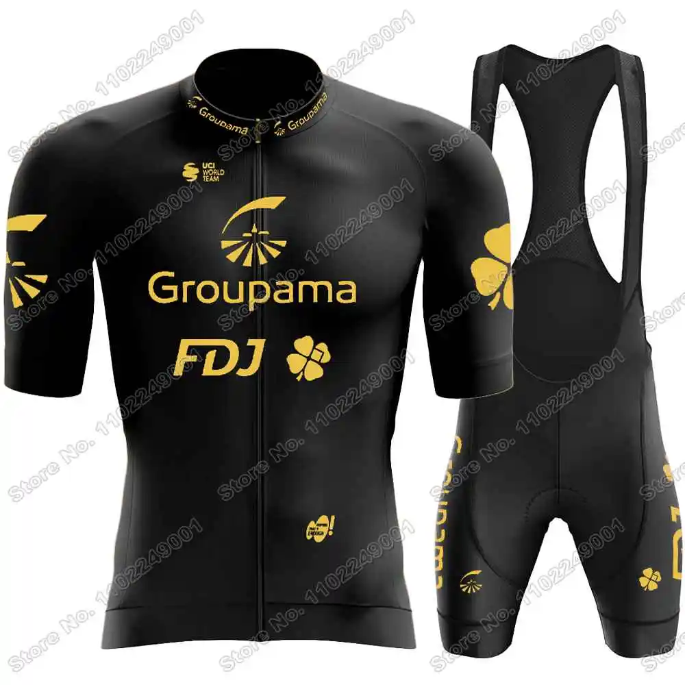 Team FDJ 2023 半袖サイクリングジャージ,白,ゴールドチーム,fdj