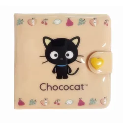 Charming Chococat Mini Wallet - Cute PVC Cartoon Cat Design Coin and Card Holder (Heart Button)
