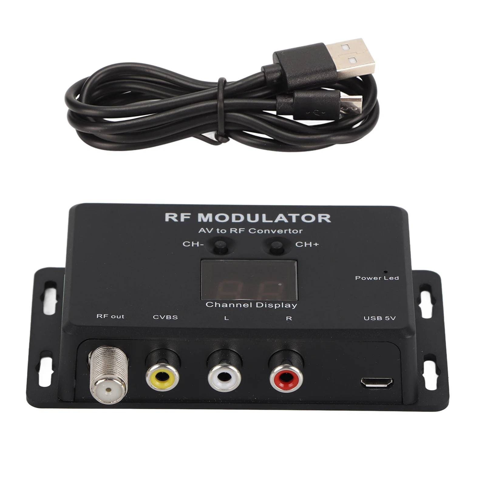 RF Modulator Professional PAL NTSC 21 Channel AV to RF Convertor 471.25MHZ to 885.25MHZ for Set Top Box DVR DVD 6