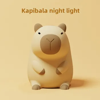 New Arrival Capybara Night Light Silicone Decorative Ornament Creative Gift Ambient Lamp for Home Decor Bedroom Desk Atmosphere 2