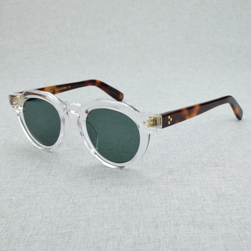 2025 Luxusmarke Vintage Sonnenbrille Männer Frauen Retro runde Sonnenbrille Fahren Sonnenbrille Mode UV400 Weibliche Acetat Brille – Detail 25