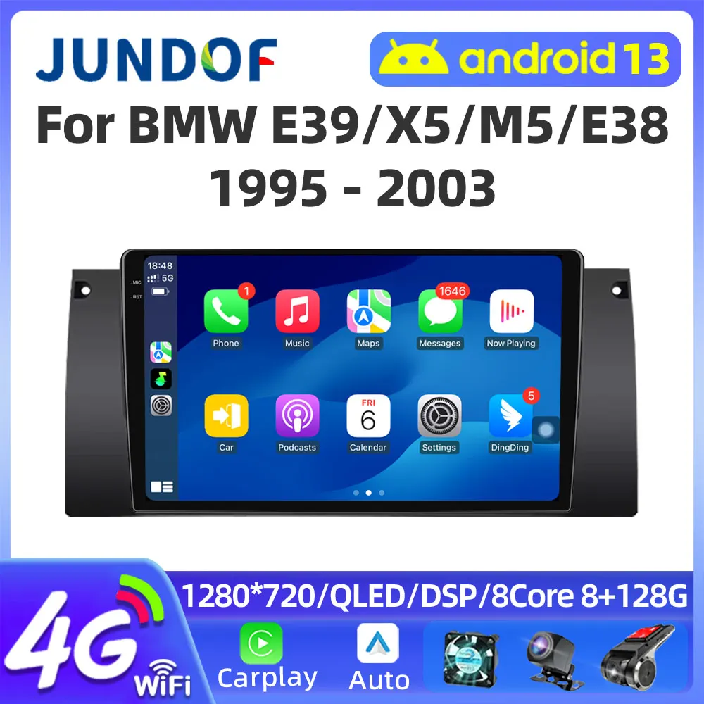 Android 13 For BMW 5 E39 1995 - 2003 E53 X5 M5 QLED Android Car Radio ...