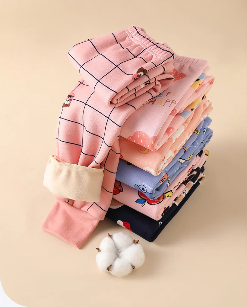 

Children's Winter Leggings Sweet Girls Plus Velvet Leggings Baby Thick Warm Trousers Children Clothing Infant Pajamas Clothes