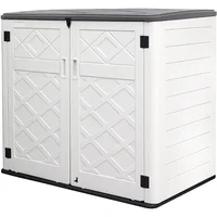 Resin Outdoor Storage Shed, 38 Cu.ft Outdoor Storage Box Waterproof for Garden Tools, Patio Furniture, Trash Cans, Tool Cabinet 1