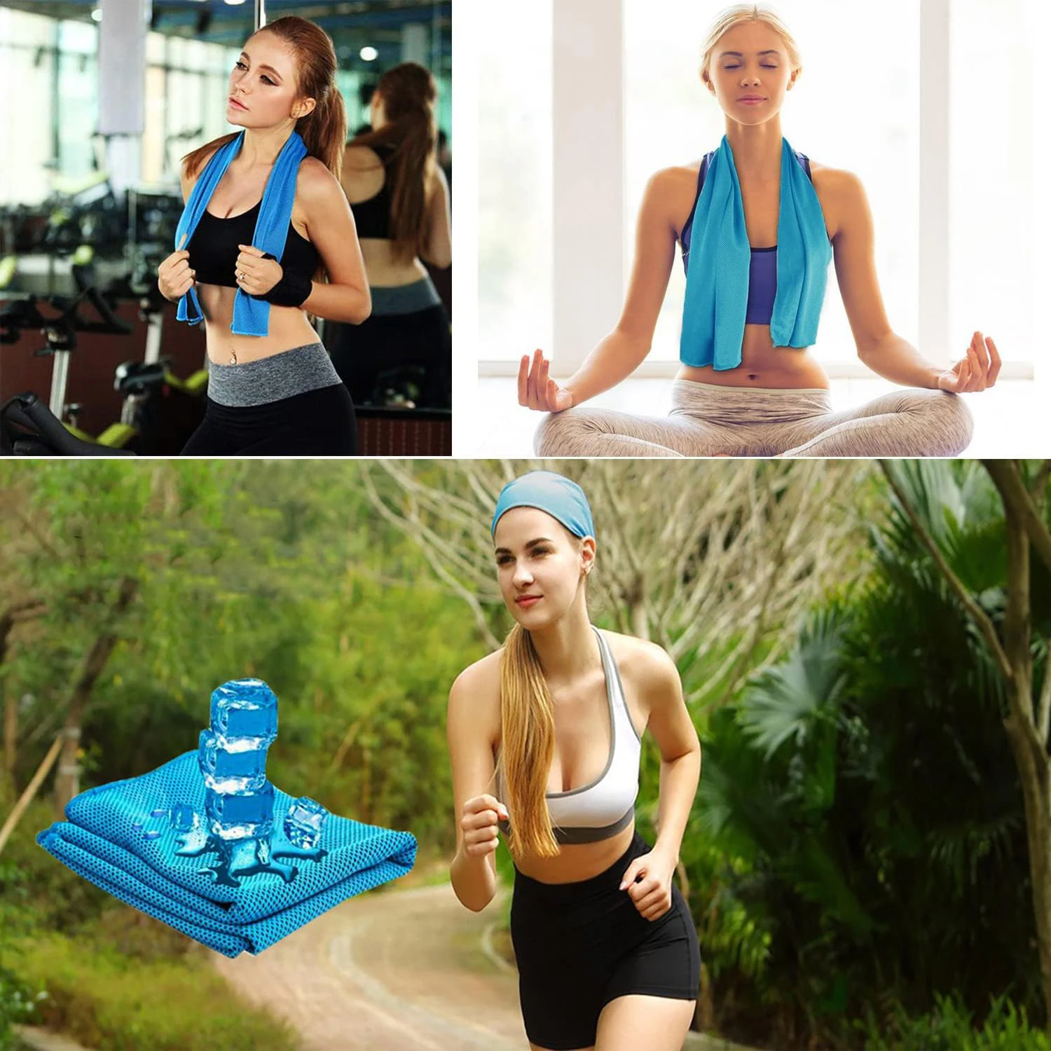 5Pack Cooling Towels, Sweat Towels Cooling Towels for Neck and Face,  Yoga, Camping, Running, Fitness, Workout & More Activities 6