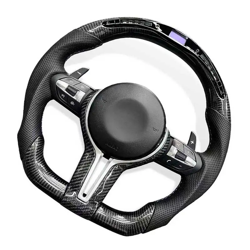 자동차 스티어링 휠, 맞춤형 LED 탄소 섬유 스티어링 휠 어셈블리, BMW F10 F11 F30 F31 F34 F32 F33 F36 F22 F23 E90 M3 M6 에 적합