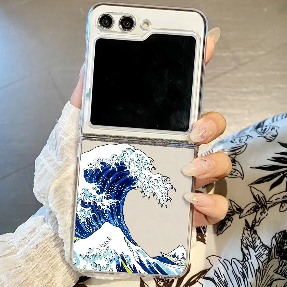 Blue Sea Wave Transparent Phone Case, Clear Protective Cover