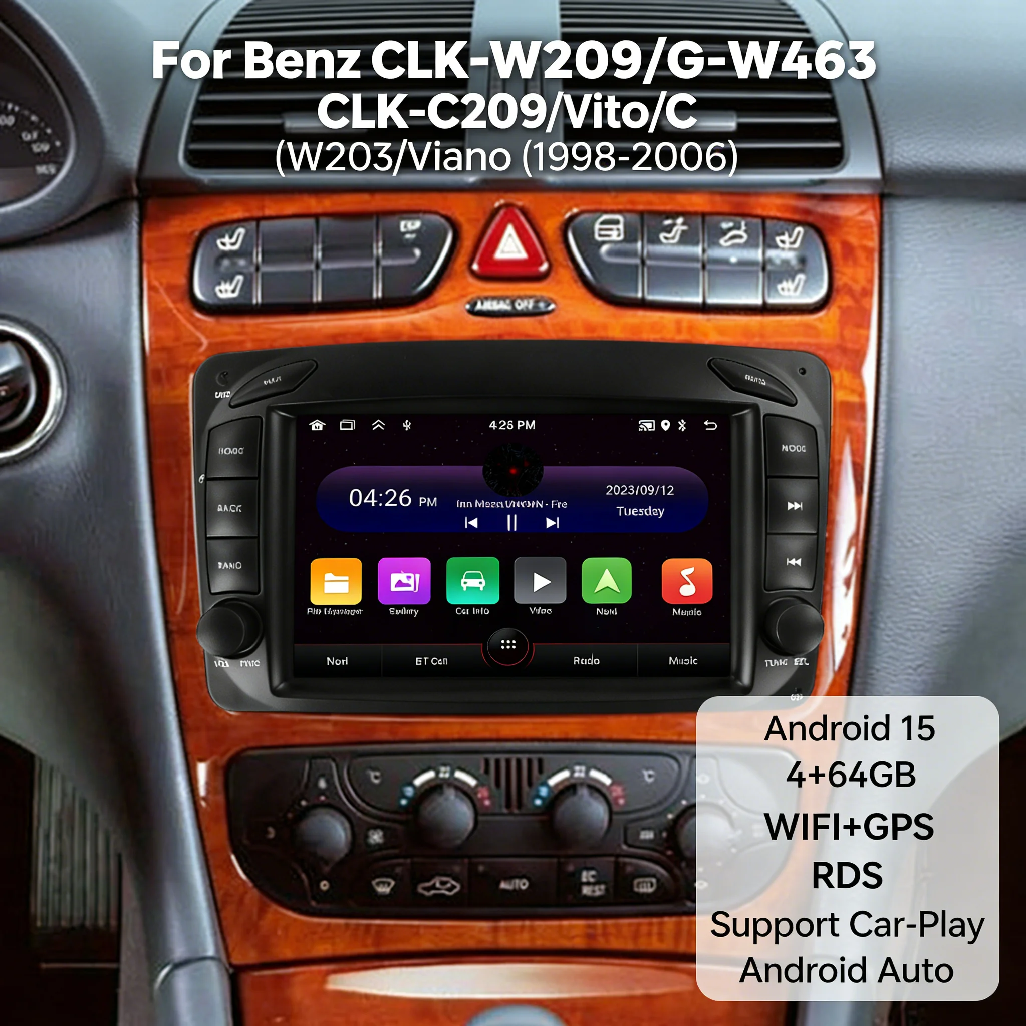 W168 Android Lecteur multimédia de voiture Carplay Android Auto Radio 2 + 64G pour ...