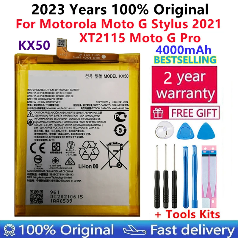 

100% Original New High Quality Replacement Battery KX50 For Motorola Moto G Stylus 2021 Xt2115 Kx50 Batteries