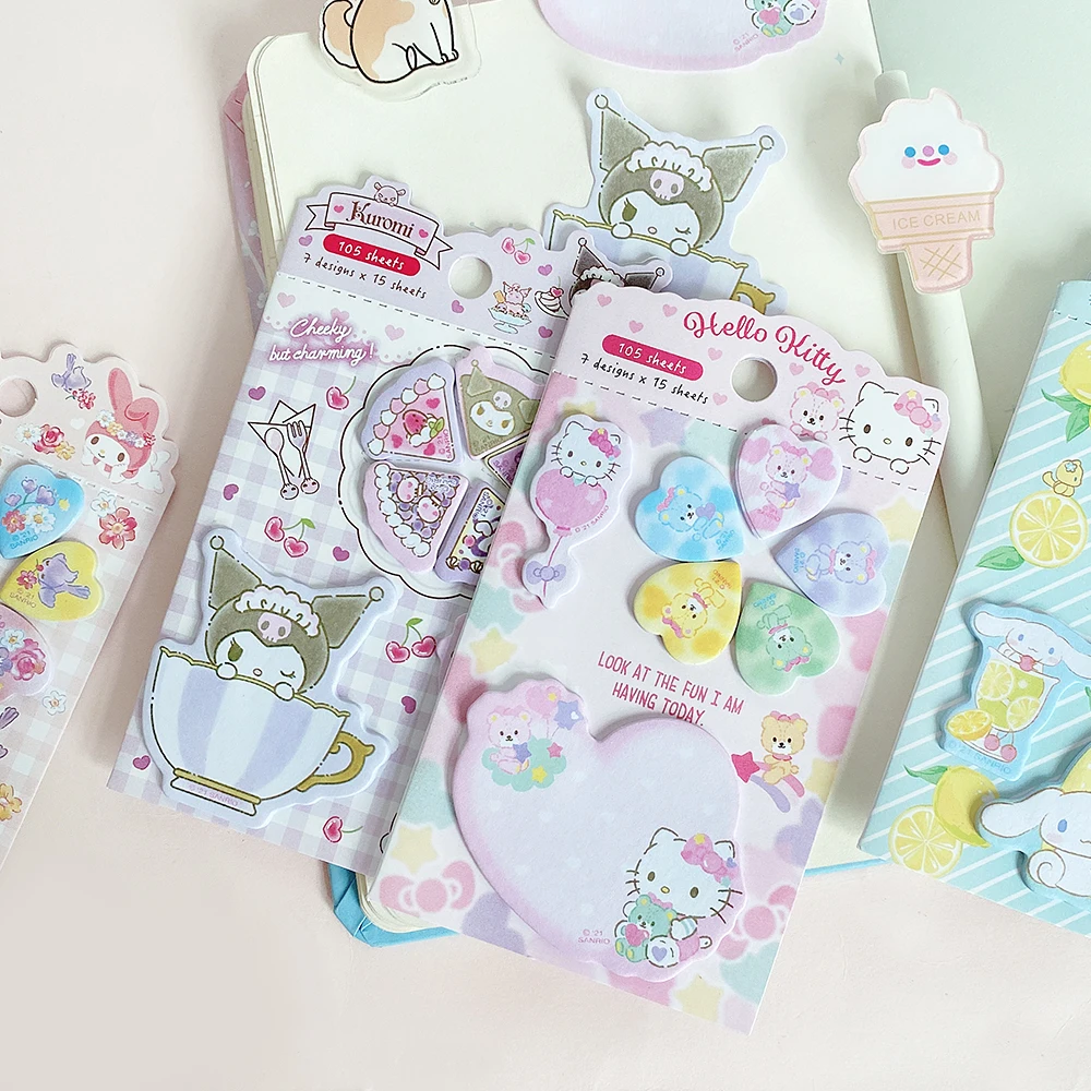 105 sheets Kawaii cartoon animals Sticky Notes Memo Pad Diary Stationary Flakes Scrapbook Decorative Cute Cartoon N Times Sticky - 6