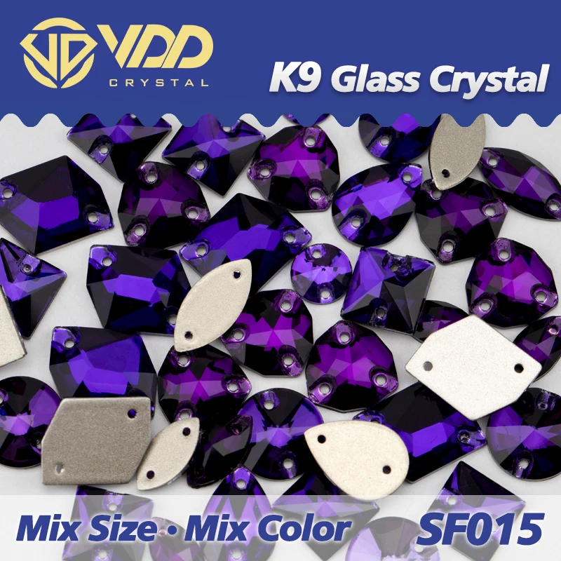 VDD 20/50Pcs AAAAA K9 Glass Mix Size Sew On Rhinestones Sewing Crystal Flatback Stones Garment Fabric Accessories Wedding Dress