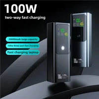 New PD100W Fast Charging Power Bank 20000mAh High Capacity Portable Charger External Spare Battery Laptop Powerbank for IPhone 2
