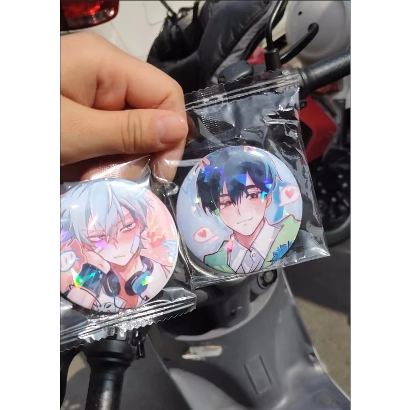 Anime Button Brooch Pins 2Pcs Shy Couple Alien Stage Ivan Till Cartoon Badge for Backpack Jewelry Accessories Handmade Gifts