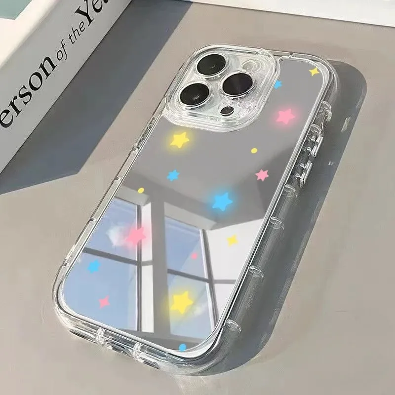 Colorful Stars Mirror Soft Clear Phone Case - Simple Design