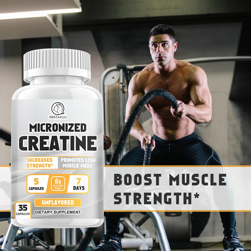 

BBEEAAUU Monohydrate Creatine Capsules Improve Energy Endurance Performance Enhance Athletic Muscle Growth for Adults Gym