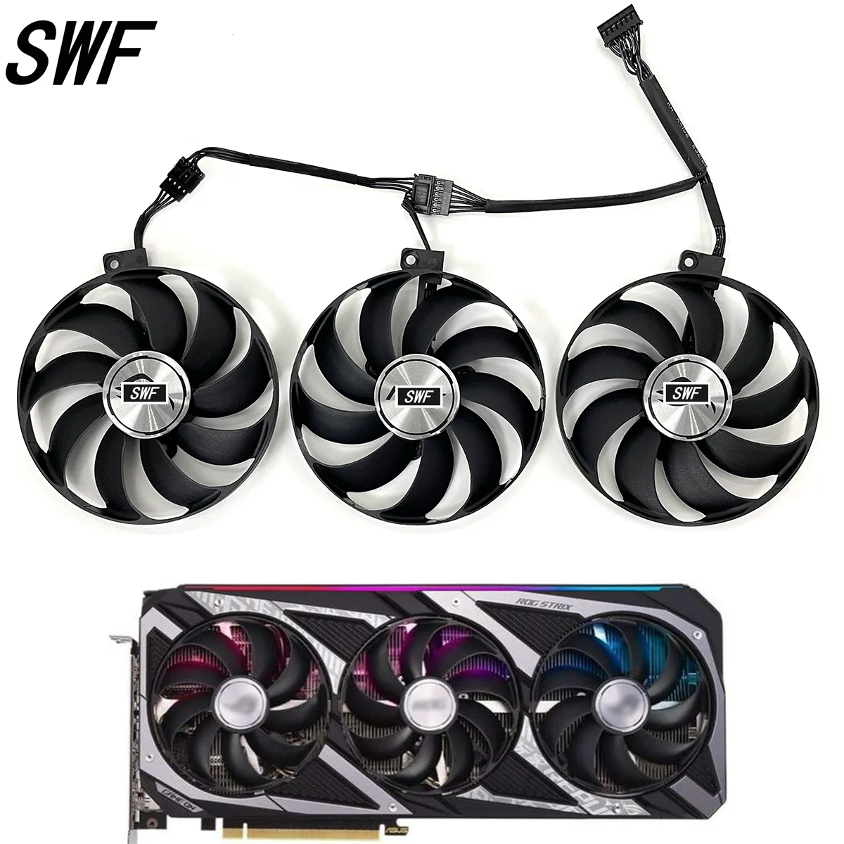 

New 88mm T129215BU CF9010U12D 7Pin Cooling Fan For ASUS ROG Strix GeForce RTX 3050 3060 Graphics Card Cooler Fan