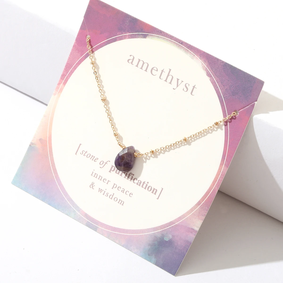 Collier en pierre de quartz rose délicat pour femme, chaîne de printemps, collier court chic et tendance, 16 pouces_voghion.com