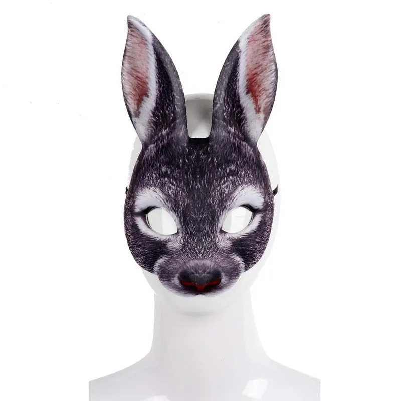 Halloween Easter Mardi Carnival Party Makeup Ball Rabbit Mask Animal Mask Cartoon Accessories Decoration