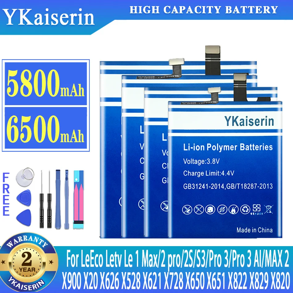 

YKaiserin Battery For LeTV Le 1 Max Le1 Max Le 2 Pro Le2 Pro X527 X620 Le Max2 LeMax2 X822 Pro3 Pro 3 AI X650 LeMax Le Max X900