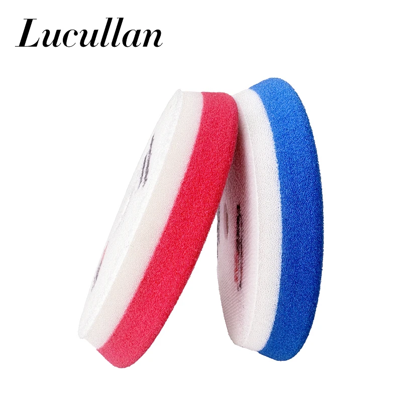 Lucullan 백킹 플레이트 연마 버퍼 패드, 컴파운딩 및 왁싱용 2 층 하이브리드 후크 및 루프 스폰지, 5 인치