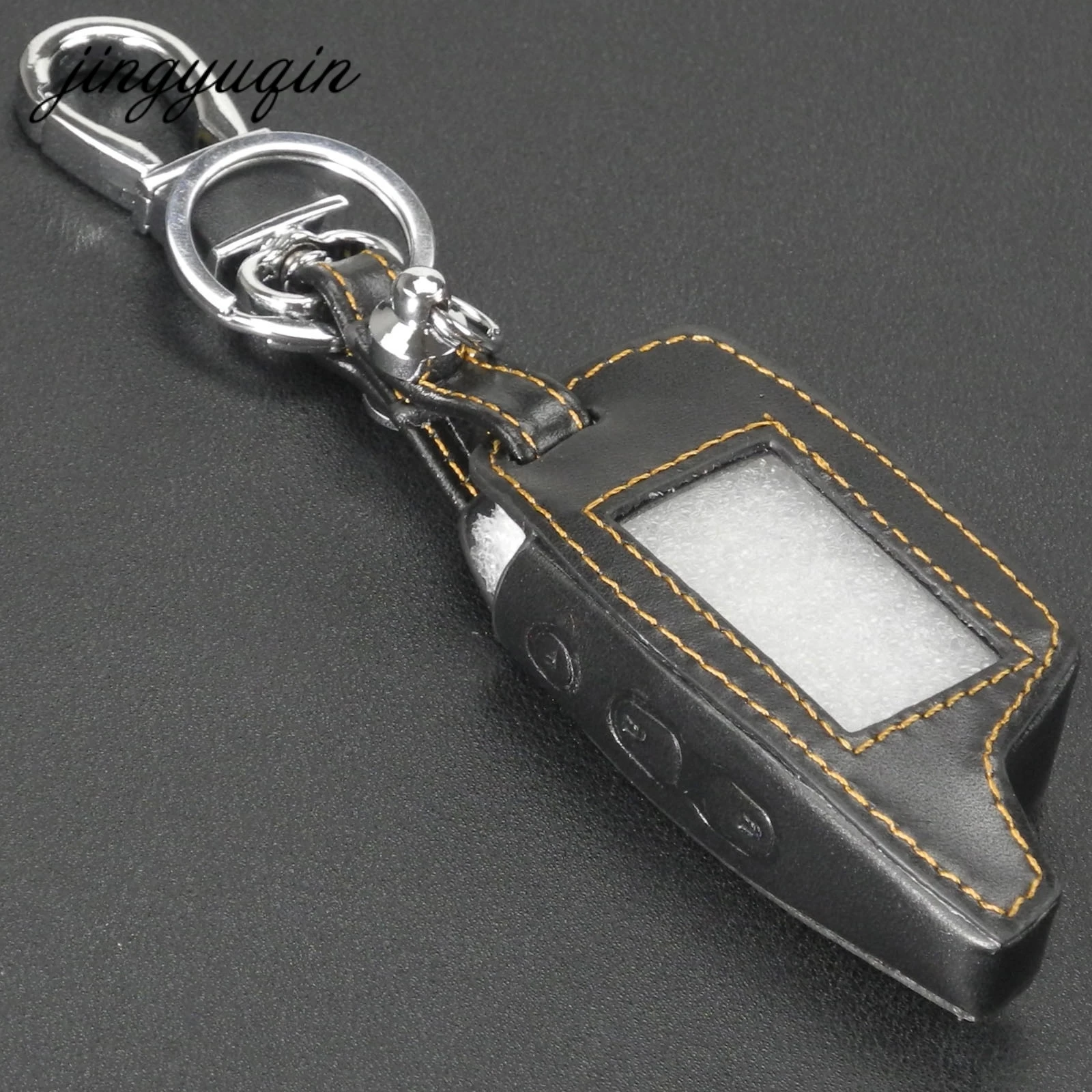 Key Case Cover Remote Control Case Cover Leather Case Keychain for TAMARACK PANDORA LCD D073 DXL 3100/3170/3300 i-mod Alarm System
