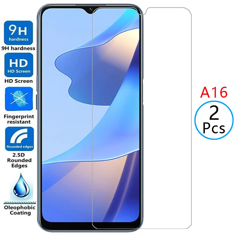 

protective tempered glass for oppo a16 screen protector on oppoa16 a 16 16a 6.52 safety film glas opo opp oppo16a 2pcs