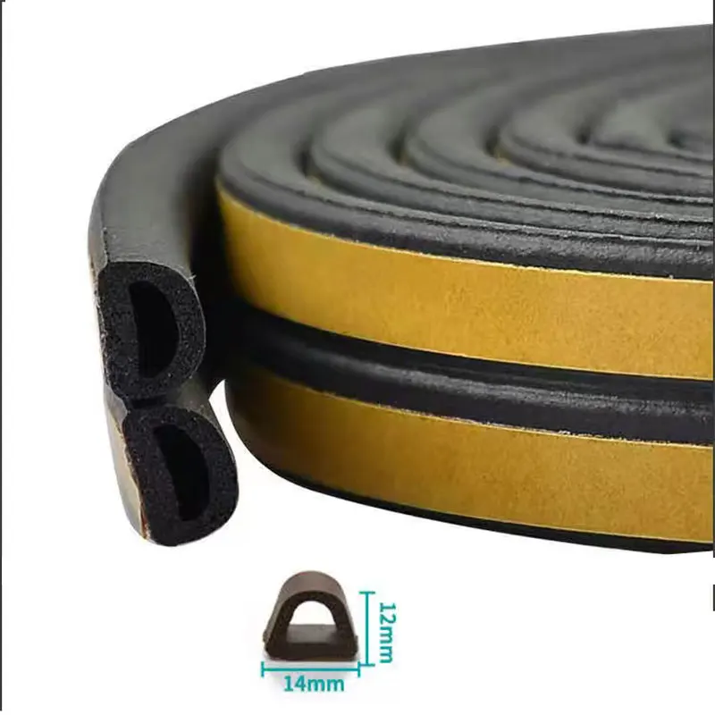 5Meters DIPE Self-Adhesive Door And Window Sealing Strip Glass Anti-Collision Rubber Foam Sound Insulation | Обустройство дома