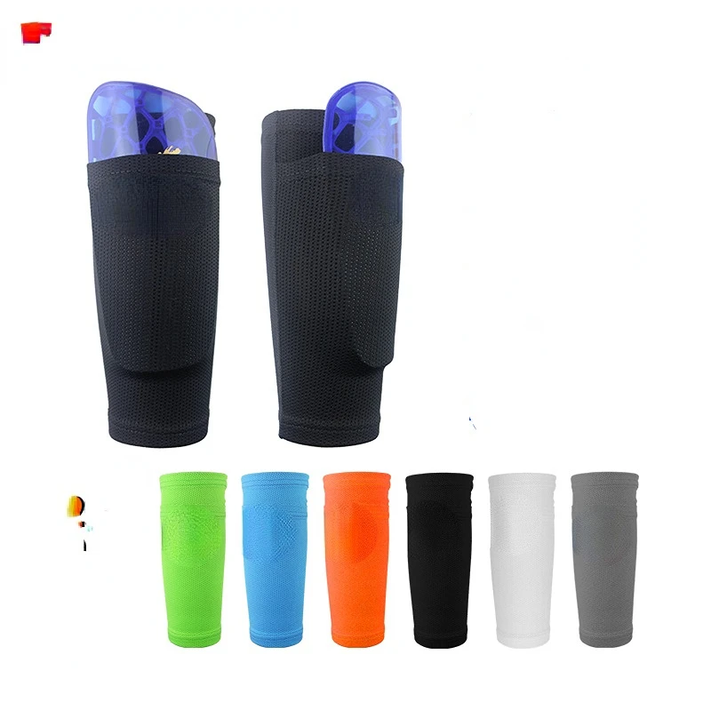 Football Shin Guards Pocket Leg Sleeves Adult Support Sock Nylon Solid Color Shin Protector Soccer Gear soccer shin guards,shin guard pads