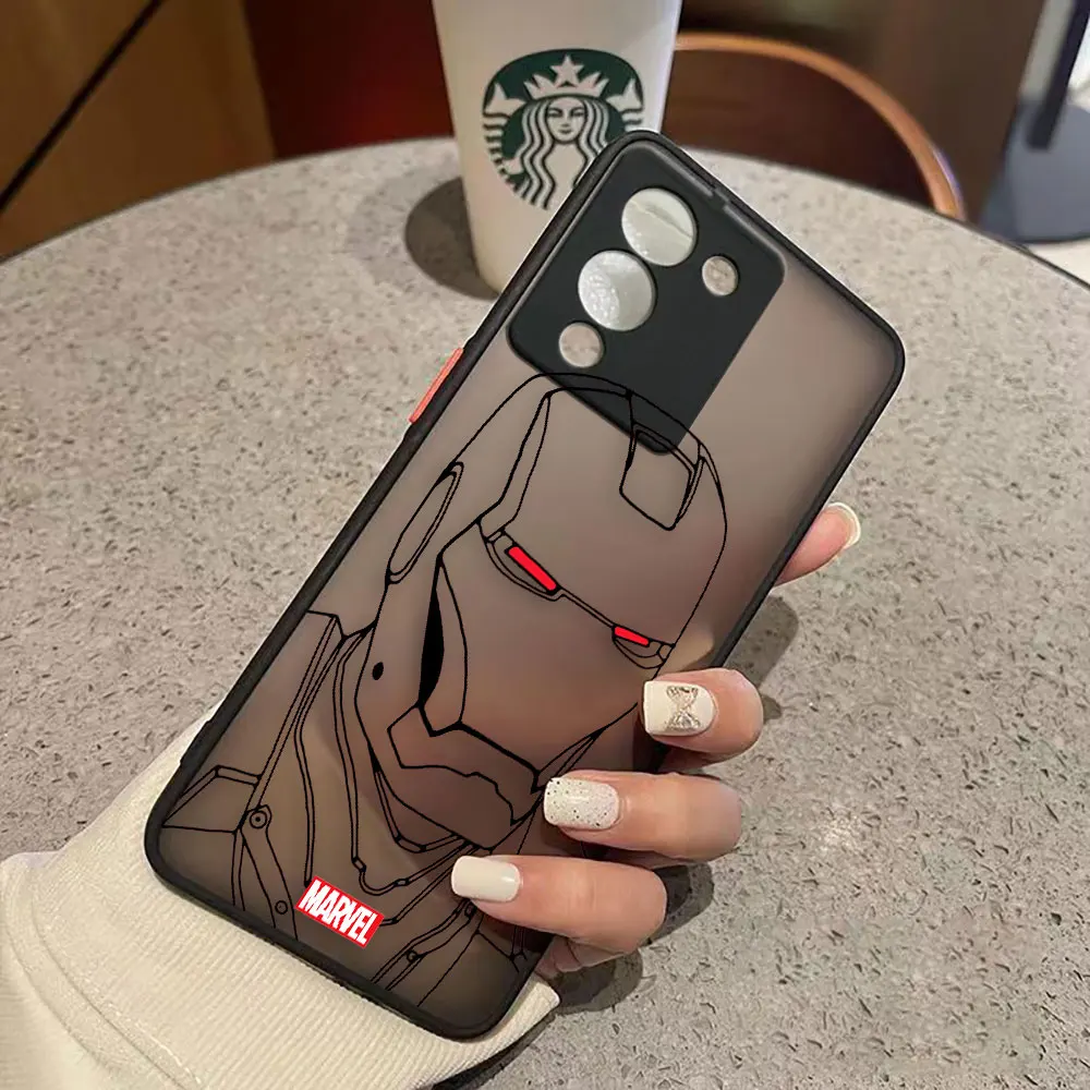 thumbnail image 1 of Funda mate para infinix NOTA 12 G96 11 10 8I 8 7 SMART 4 SPARK 8 8P 5 6 PRO S5 Funda Coque Capa Shell Marvel Lron Man Comics, 1 of 5