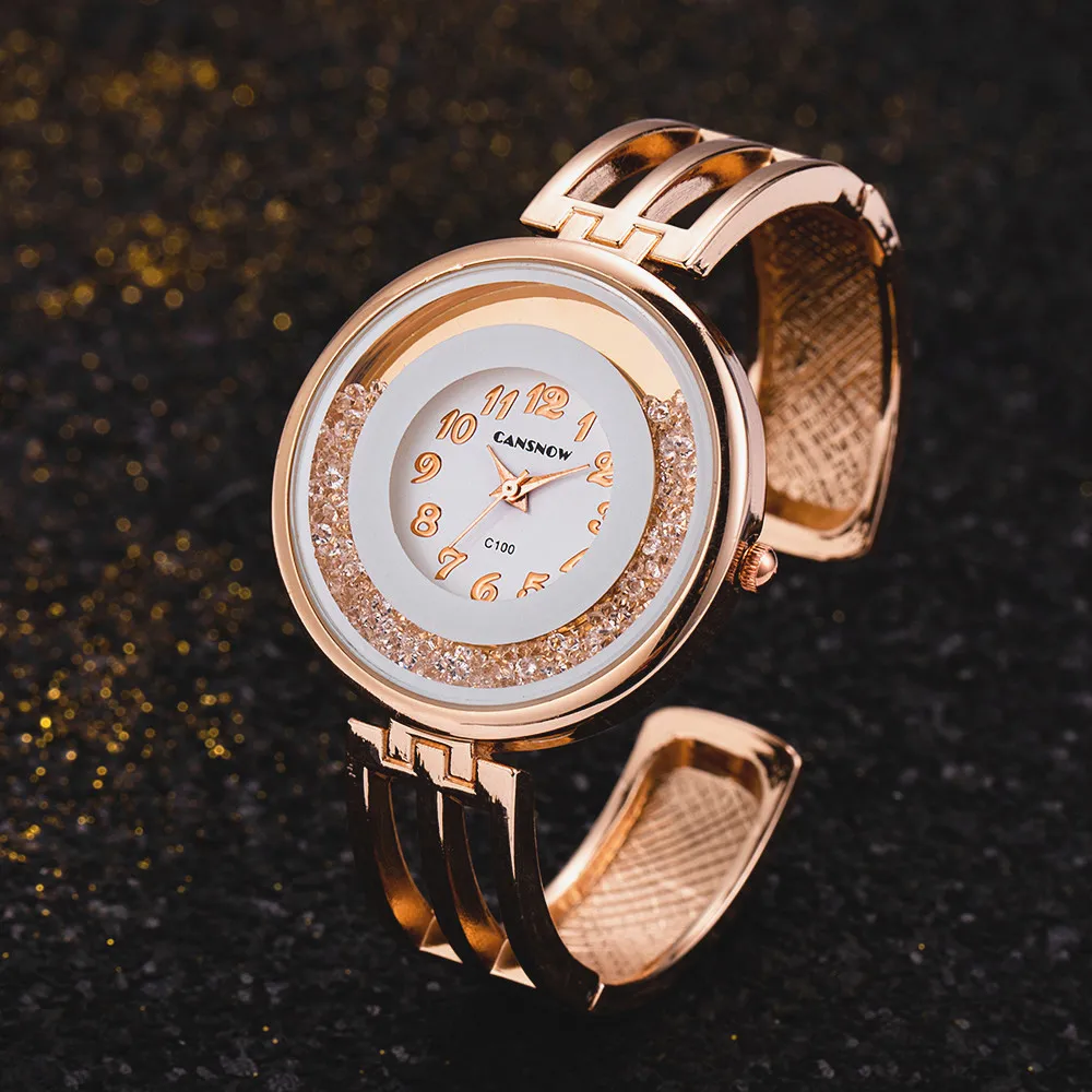 

Luxury Brand Watch for Women Fashion Rhinestones Women's Bangle Bracelet Elegant Rose White Ladies Quartz Wristwatch Reloj Mujer