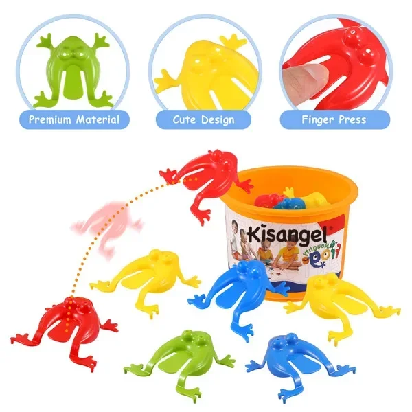 10/50pcs Colorful Jumping Frog Toys Kids Children Assorted Stress Relief Anxiety Early Educational Insect Games Party Favor Gift - Bilde 3