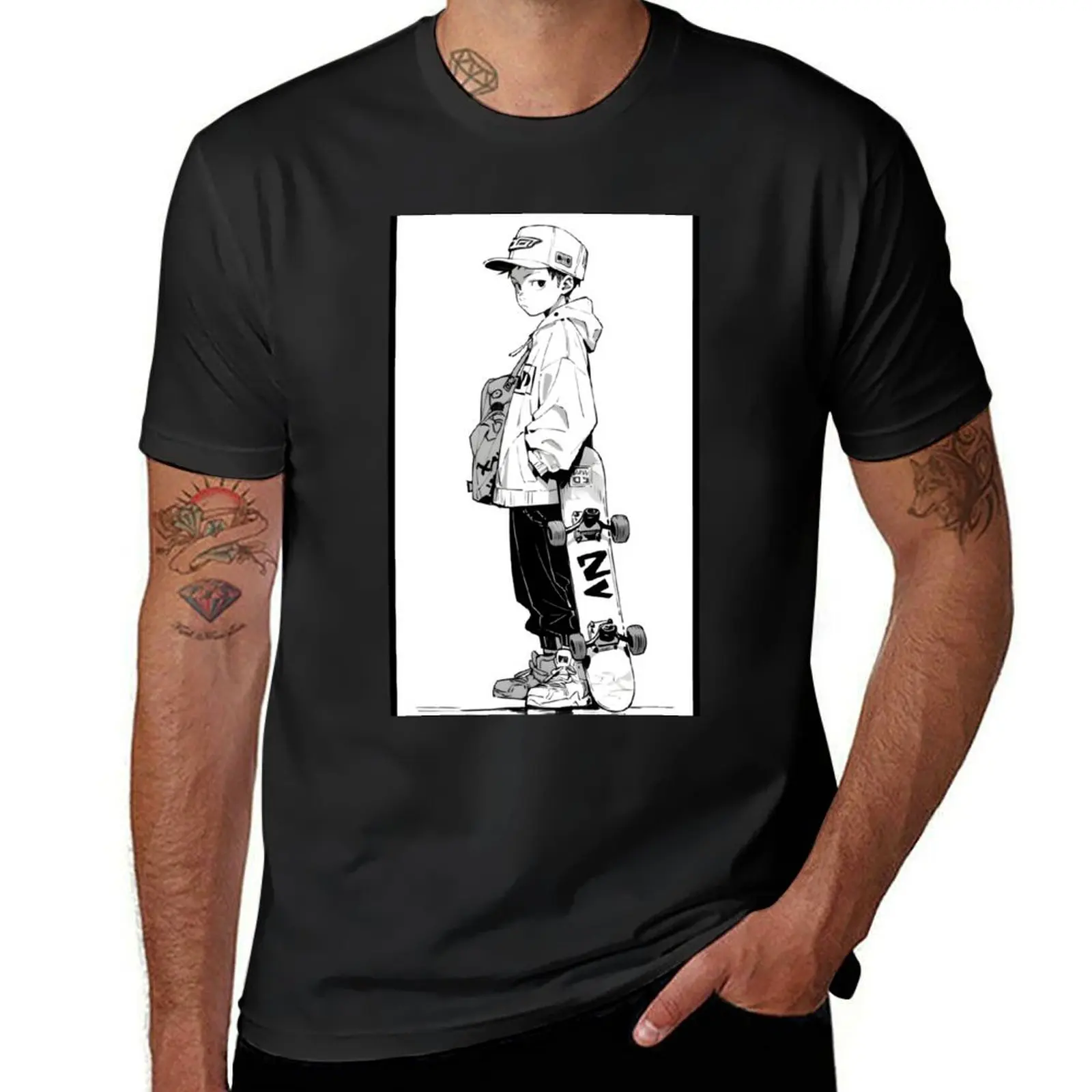 

Skater Manga Anime Boy T-shirt blacks new edition customs design your own tees men clothes