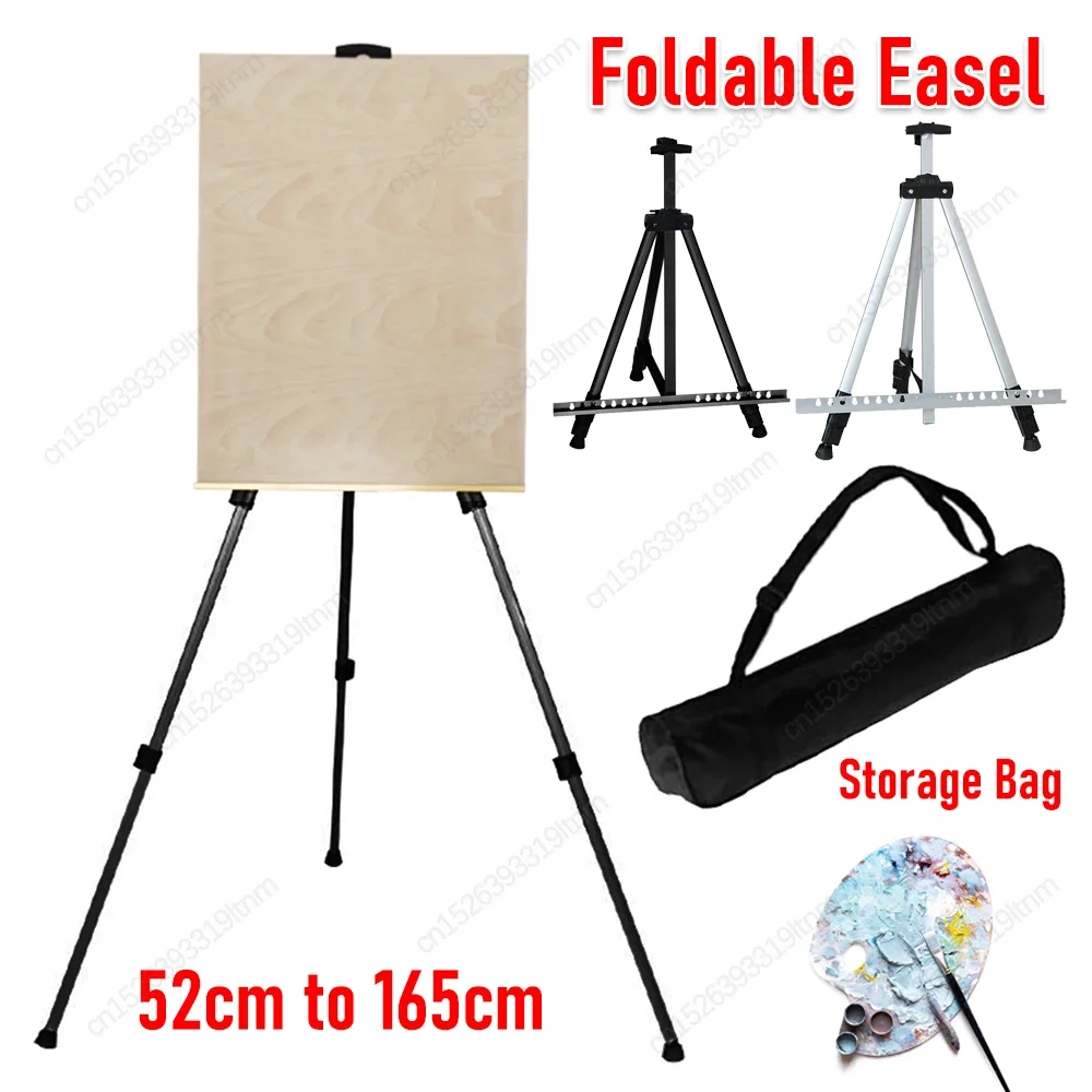 1.6m Tripod Display Rack Telescopic Folding Portable Travel Painting Easel Shelf sketch easel
