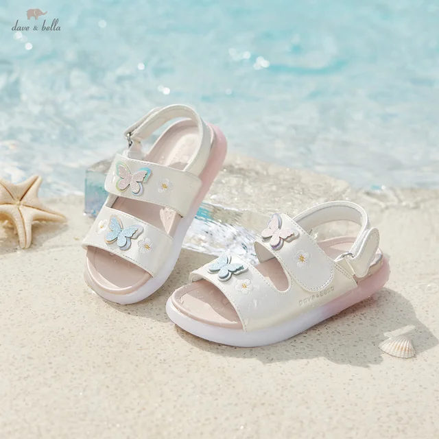 Sandales pour enfants Dave Bella, chaussures d'été antidérapantes pour filles, sandales décontractées de plage, mode estivale, sandales d'extérieur mignonnes avec papillon DB2261420 1