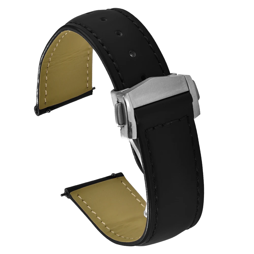 Elegant Handmade Leather Quick Release Watch Strap - Premium Replacement Band