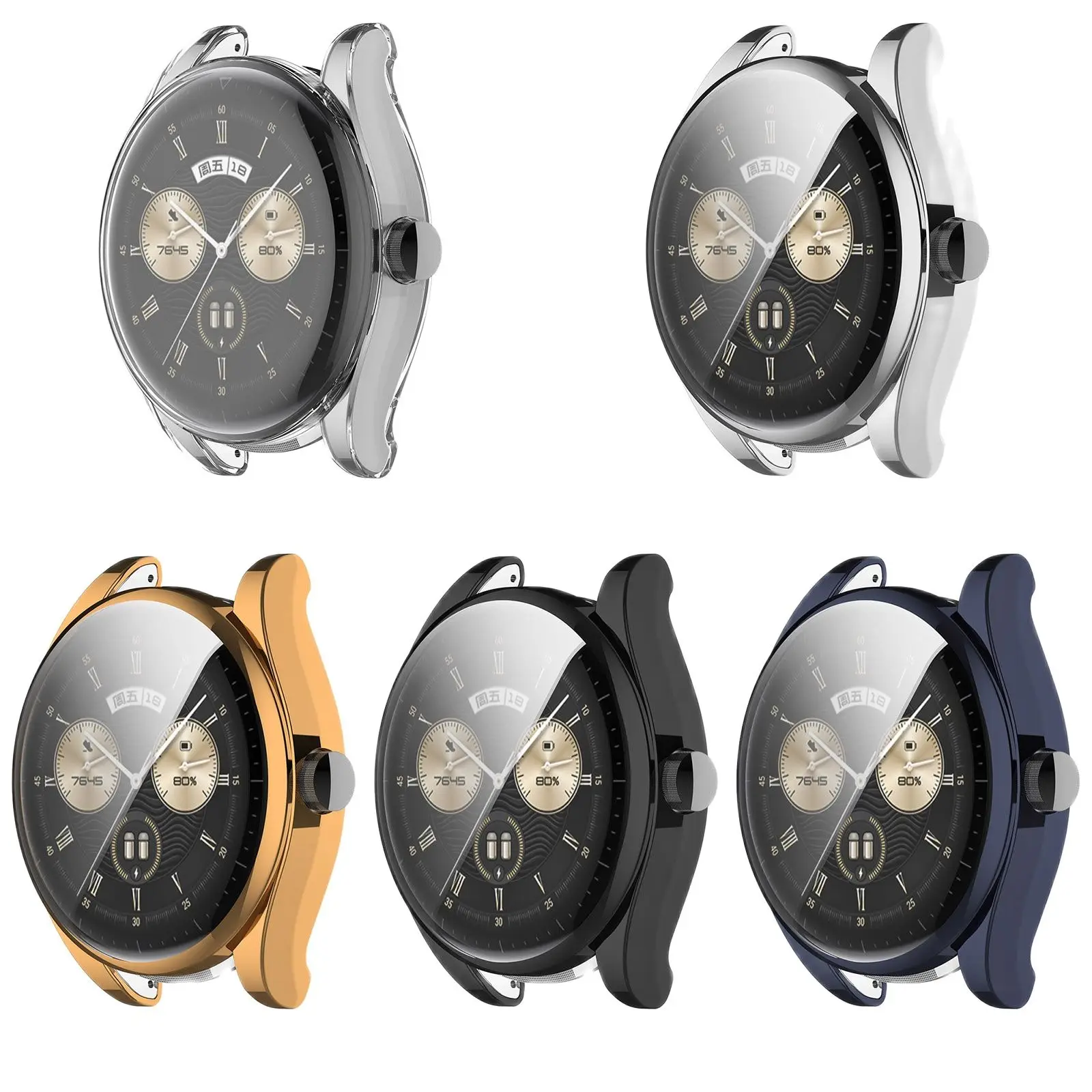Premium Full Protective TPU Case Cover for Smartwatches - Screen Protector & Plating Finish