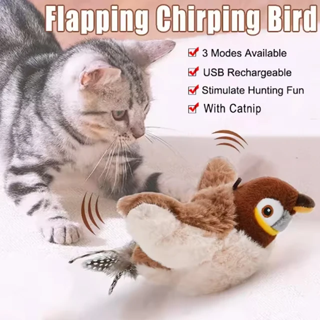 Pet Toy Plush Bite-Resistant and Drop-Proof Flapping Shaky Bird Cat Self-Entertainment Simulated Sparrow Pet Toy Plush Bite-Resistant and Drop-Proof Flapping Shaky Bird Cat Self-Entertainment Simulated Sparrow