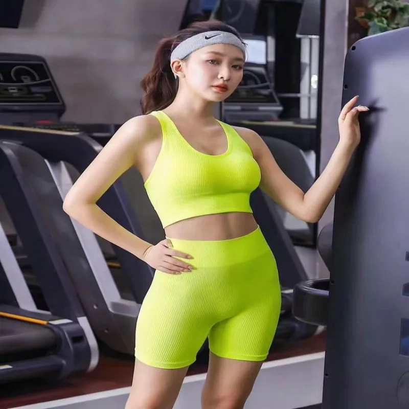 Nový pružnost fitness vysoký pás joga fitka tílko osvěta káča bezešvý závitové joga sportovní kalhotky kalhotky trubice podprsenka oblek pro ženy