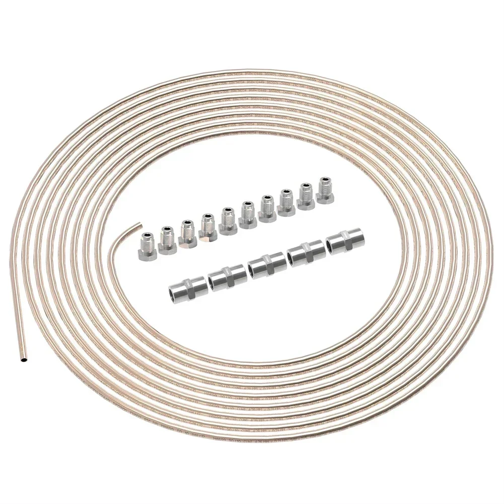 10m Brake Line Brake Pipe Steel 4.75 Mm & 10 Screw Connections & 5 Connectors Car System Accessories