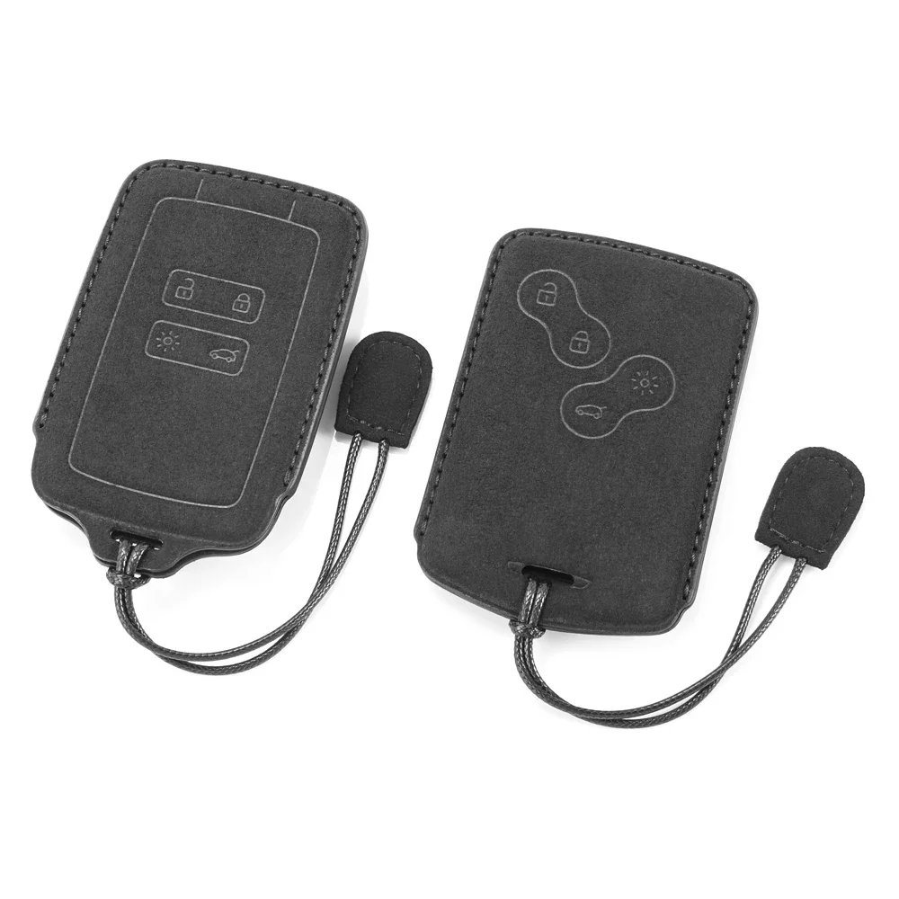 Premium Suede Leather Car Key Case Cover Accessory