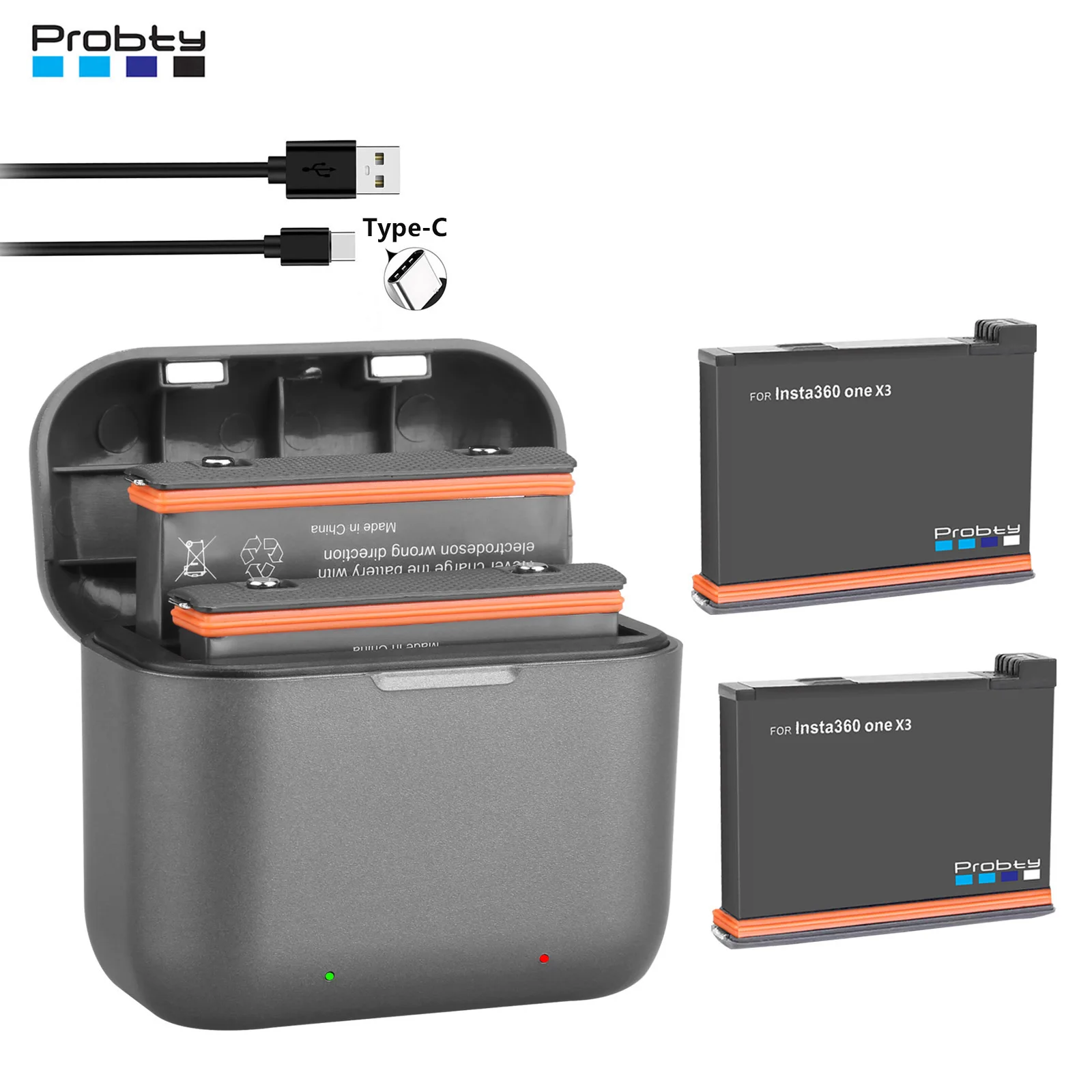 Insta360 ONE X3 2200mAh 배터리 충전기 카메라 360 파노라마 액션 카메라 배터리, 액세서리 Insta360 ONE X3 