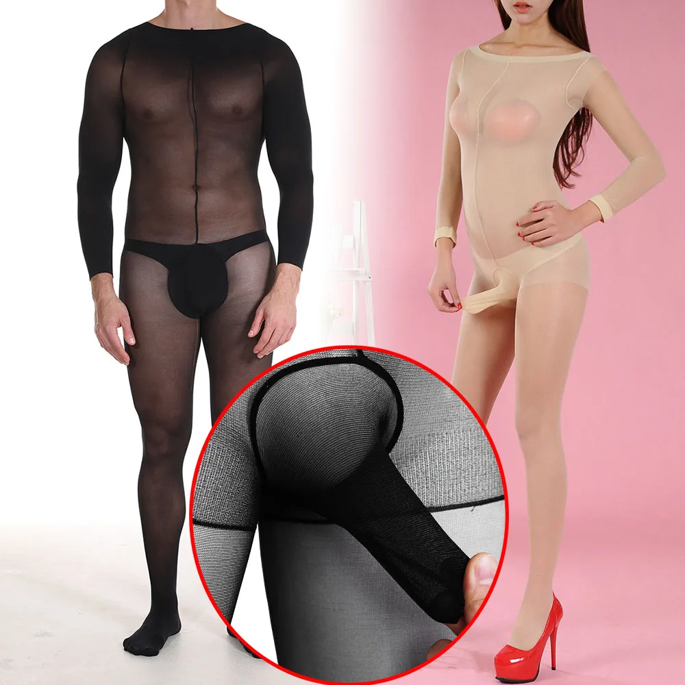 Sexy Penis ultra Pouch Tights lingerie Elastic Bodystocking Erotic Mens Pantyhose cocksleeve Silk Sheath Underwear handjob game
