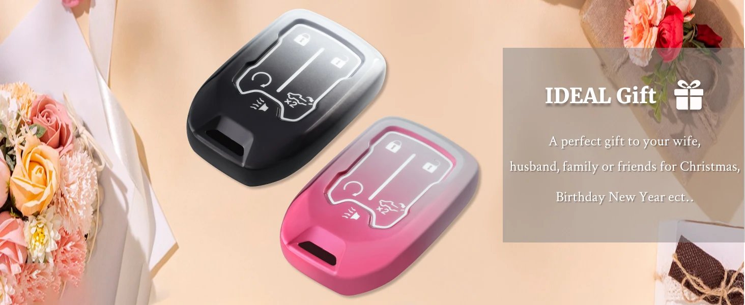 Farbverlaufs-Auto-Fernschlüsselanhänger-Shell-Gehäuseabdeckung, passend für GMC Sierra Chevrolet Silverado 1500 2500 3500HD Chevy Keyless – Detail 10