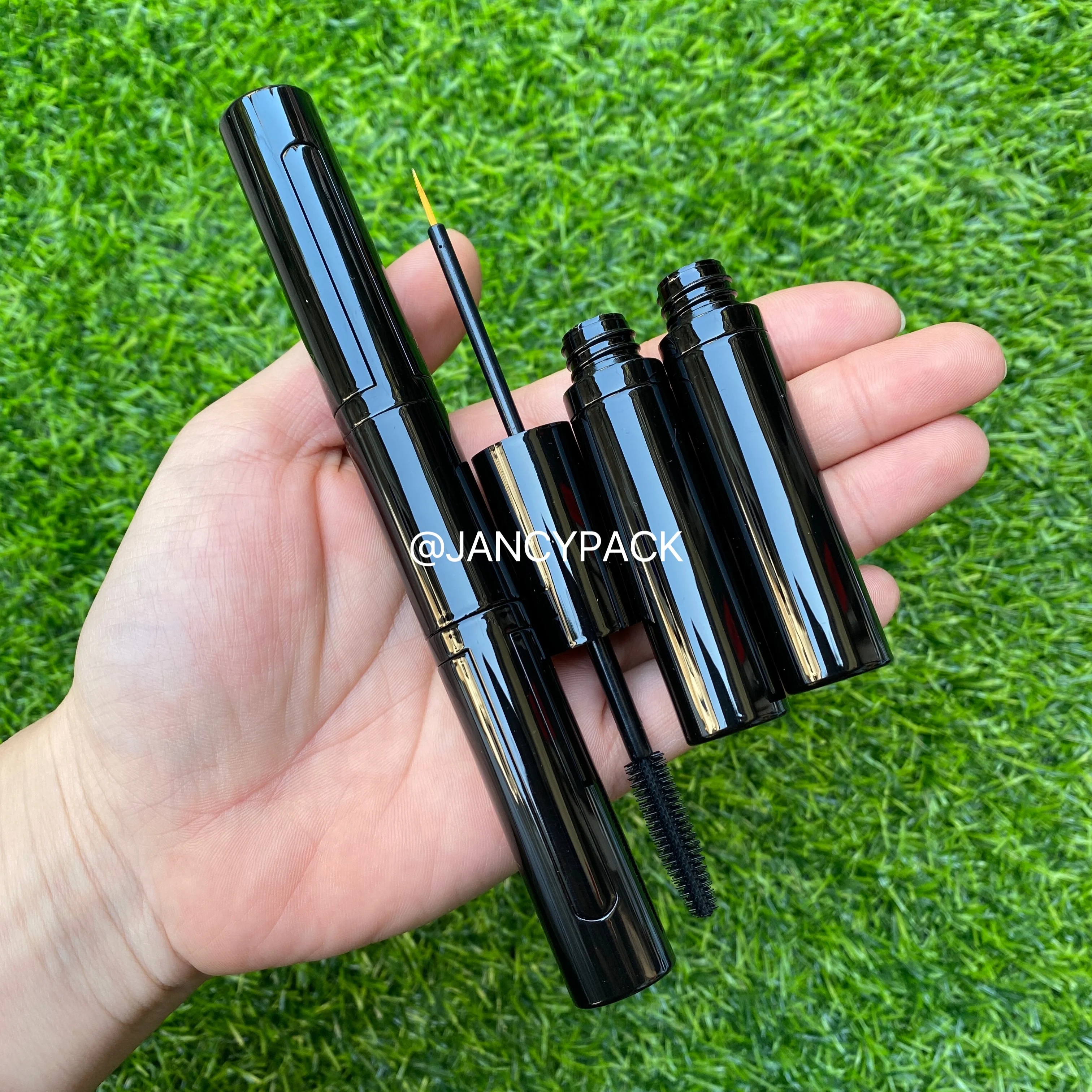 

5MLPortable Empty Double Head Black Silicone Mascara Packaging Container DIY Eyeliner Growth Liquid Empty Tube Customized LOGO