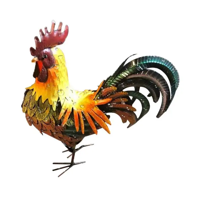 

Metal Chicken Statue Garden Statues Rooster For Outdoor Colorful Rooster Sculptures & Statues Metal Chicken Art Hen Statue