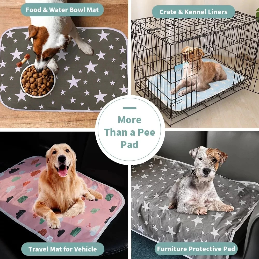 Washable dog puppy training pee pads reusable large super absorbency diaper rabbit wee whelping mat for indoor outdoor travel dog pee pad