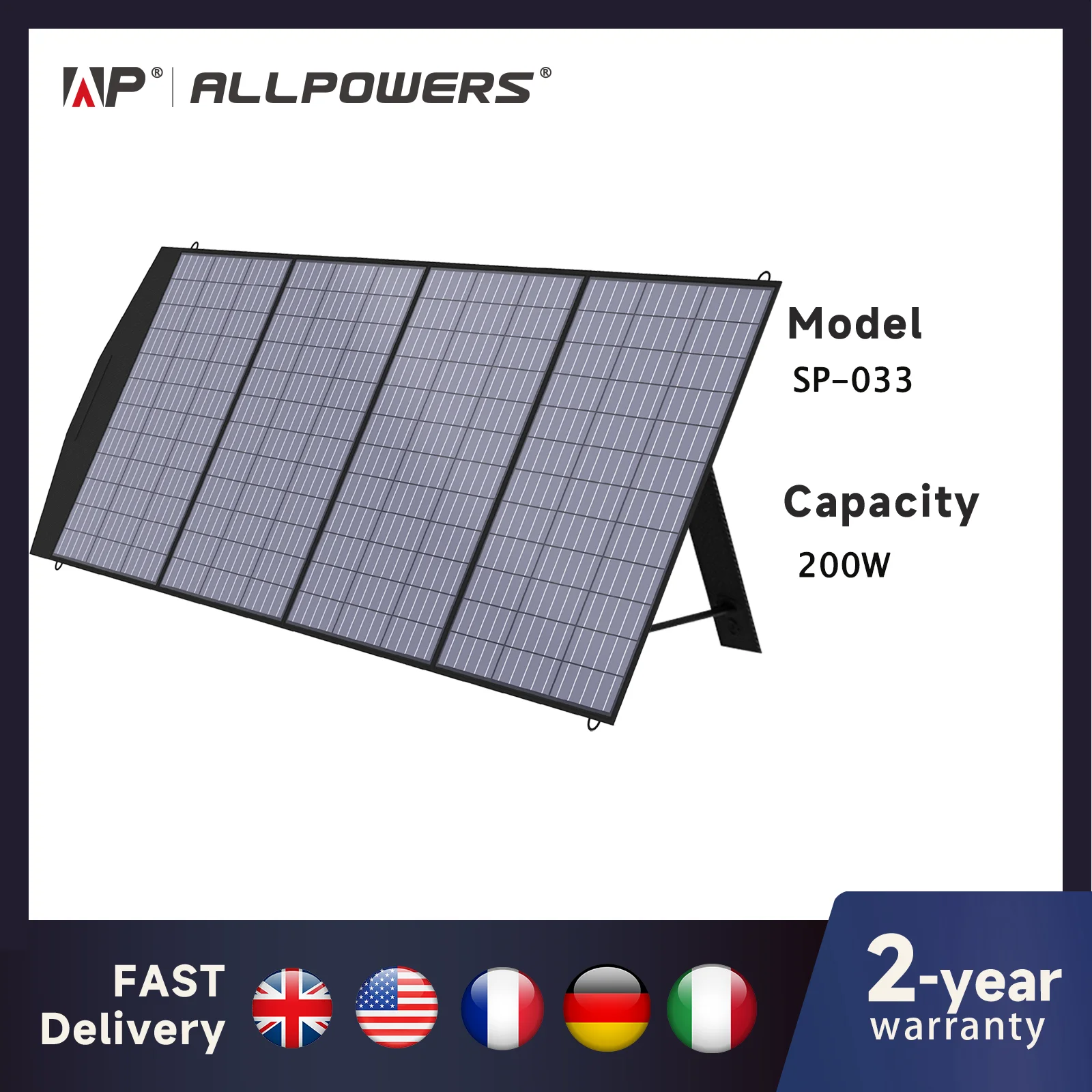ALLPOWERS 18V Foldable Solar Panel, 60/100/140/200W Mobile Solar Charger for Power Supply, Laptop, Solar Generator, Fishing